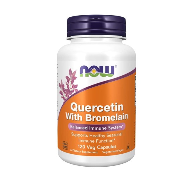 NOW Quercetin with Bromelian 120 Vegetable Capsules